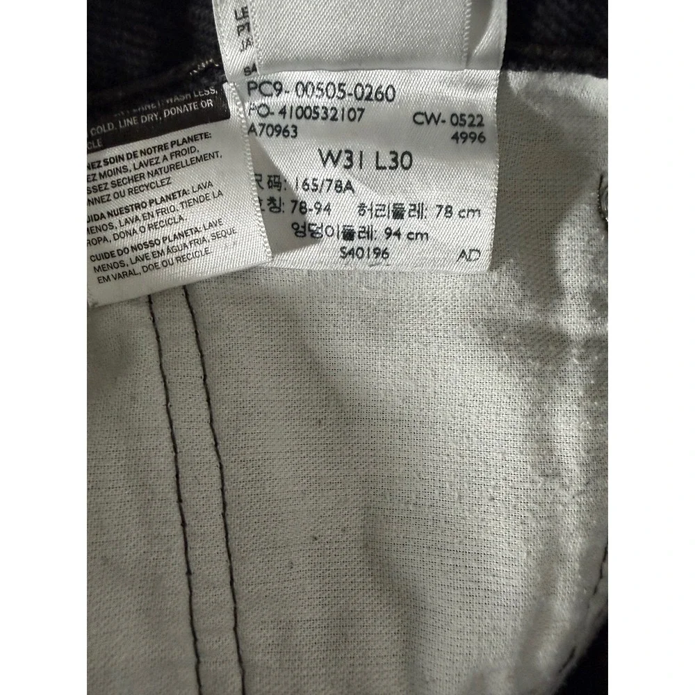 Levi's 505 Regular Fit Men's Jeans W31 L30 Black 100% Cotton Straight Leg